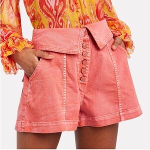 Ulla Johnson red denim shorts